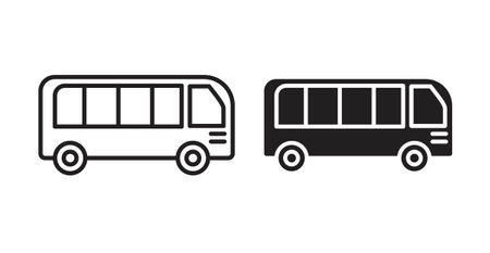 bus iconset on white background. Eps 10 stock vectorのイラスト素材