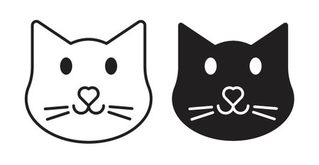 Cat face iconset on white background. Eps 10 stock vectorのイラスト素材