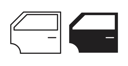 car Door Iconset on white background. Eps 10 stock vectorのイラスト素材