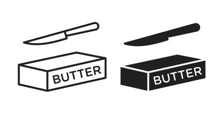 butter iconset on white background. Eps 10 stock vectorのイラスト素材
