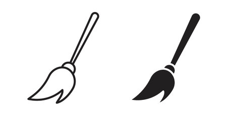 Broom iconset on white background. Eps 10 stock vectorのイラスト素材