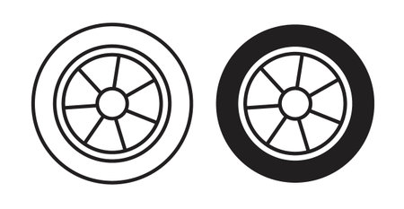 Car wheel iconset on white background. Eps 10 stock vectorのイラスト素材