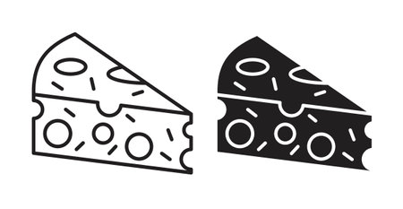 Cheese iconset on white background. Eps 10 stock vectorのイラスト素材