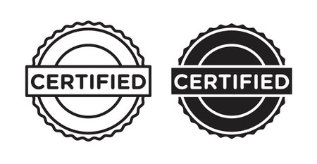 certified stampset on white background. Eps 10 stock vectorのイラスト素材