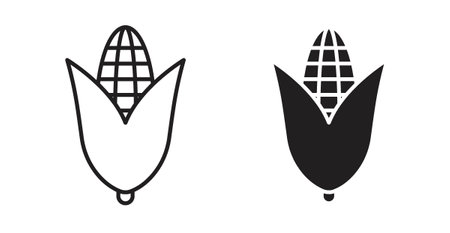 corn iconset on white background. Eps 10 stock vectorのイラスト素材