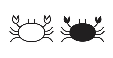 crab iconset on white background. Eps 10 stock vectorのイラスト素材