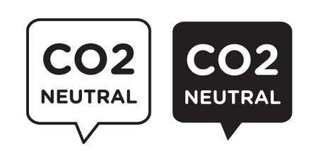 CO2 neutral green stampset on white background. Eps 10 stock vectorのイラスト素材