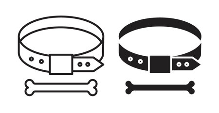 Dog collar iconset on white background. Eps 10 stock vectorのイラスト素材
