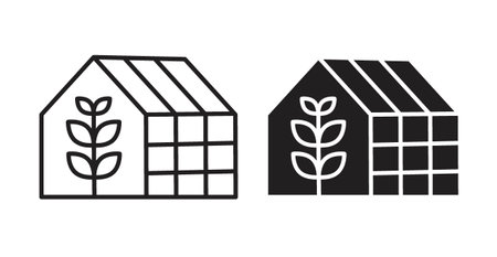 greenhouse iconset on white background. Eps 10 stock vectorのイラスト素材