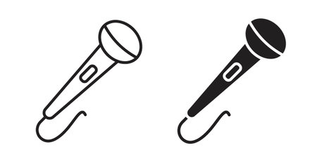 microphone icon set on white background. Eps 10 stock vectorのイラスト素材