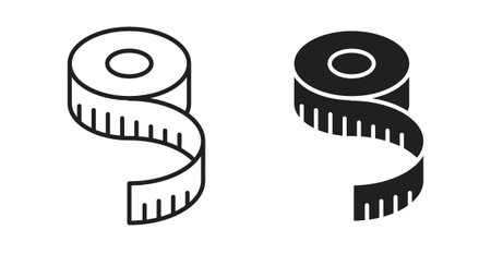 Measuring tape iconset on white background. Eps 10 stock vectorのイラスト素材