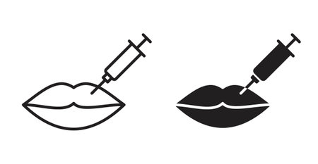 lips injection iconset on white background. Eps 10 stock vectorのイラスト素材