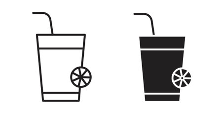 lemonade iconset on white background. Eps 10 stock vectorのイラスト素材