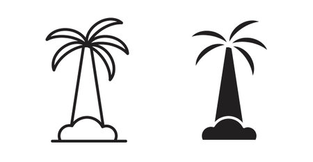 palm tree iconset on white background. Eps 10 stock vectorのイラスト素材