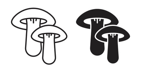 mushroom iconset on white background. Eps 10 stock vectorのイラスト素材