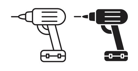 power drill iconset on white background. Eps 10 stock vectorのイラスト素材