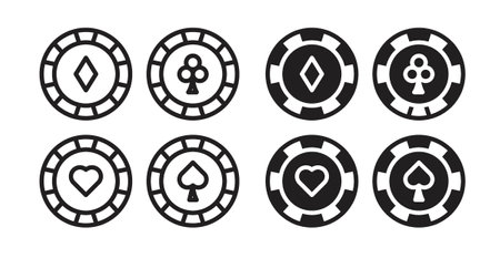 Poker chips iconset on white background. Eps 10 stock vectorのイラスト素材