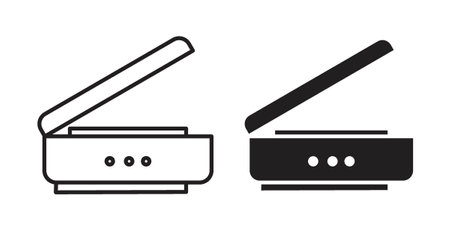 scanner iconset on white background. Eps 10 stock vectorのイラスト素材