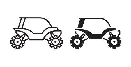 quad bike iconset on white background. Eps 10 stock vectorのイラスト素材
