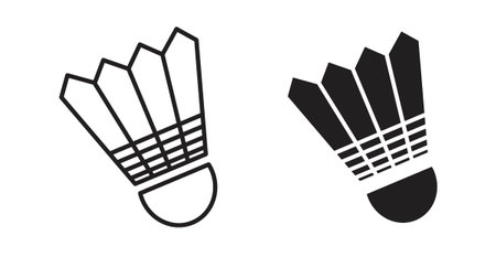 Shuttlecock iconset on white background. Eps 10 stock vectorのイラスト素材