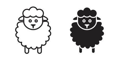 sheep iconset on white background. Eps 10 stock vectorのイラスト素材