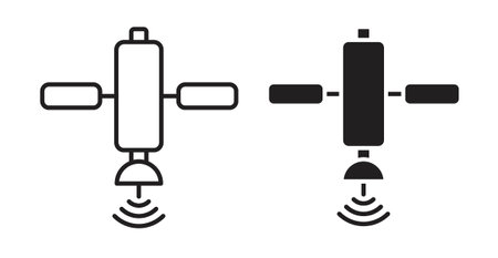 satellite iconset on white background. Eps 10 stock vectorのイラスト素材