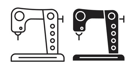 Sewing machine iconset on white background. Eps 10 stock vectorのイラスト素材