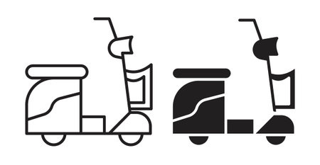 Scooter iconset on white background. Eps 10 stock vectorのイラスト素材