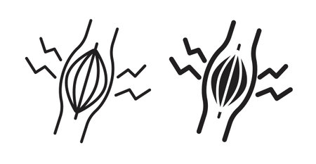 Muscle pain iconset on white background. Eps 10 stock vectorのイラスト素材