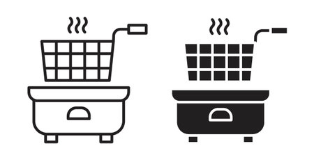 Deep Fryer Iconset on white background. Eps 10 stock vectorのイラスト素材