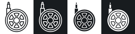 Caster Wheel icon set on white background. Eps 10 stock vectorのイラスト素材