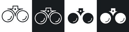 binoculars icon set on white background. Eps 10 stock vector