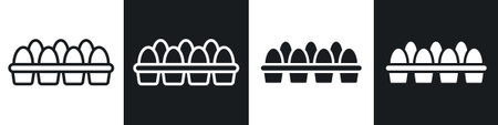 Egg Carton icon set on white background. Eps 10 stock vectorのイラスト素材