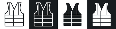 High visibility vest icon set on white background. Eps 10 stock vectorのイラスト素材