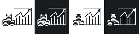 Money revenue graph icon set on white background. Eps 10 stock vectorのイラスト素材