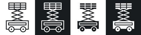 Scissor Lift icon set on white background. Eps 10 stock vectorのイラスト素材