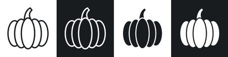 Pumpkin icon set on white background. Eps 10 stock vectorのイラスト素材