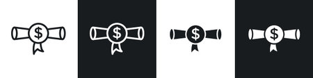 Scholarship icon set on white background. Eps 10 stock vectorのイラスト素材