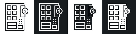 vending machine icon set on white background. Eps 10 stock vector