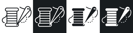 thread needle icon set on white background. Eps 10 stock vectorのイラスト素材