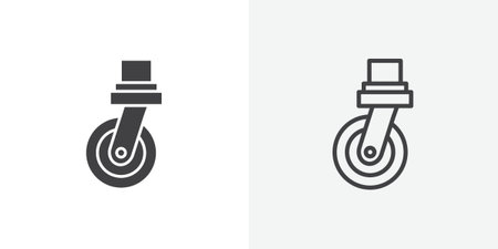 Caster Wheel icon set on white background. Eps 10 stock vectorのイラスト素材