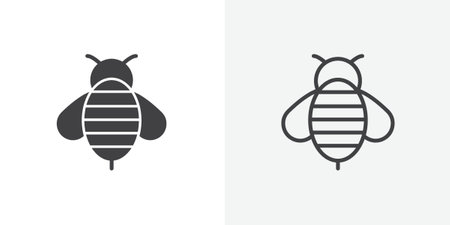 Bee icon set on white background. Eps 10 stock vectorのイラスト素材