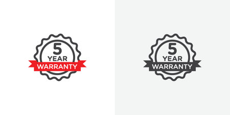5 year Warranty icon set on white background. Eps 10 stock vectorのイラスト素材