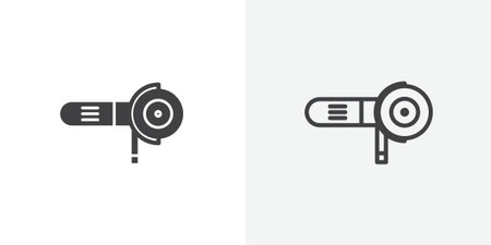 Angle grinder machine icon set on white background. Eps 10 stock vectorのイラスト素材