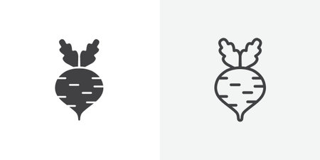 Beetroot icon set on white background. Eps 10 stock vectorのイラスト素材