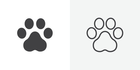 Dog and cat paw icon set on white background. Eps 10 stock vectorのイラスト素材