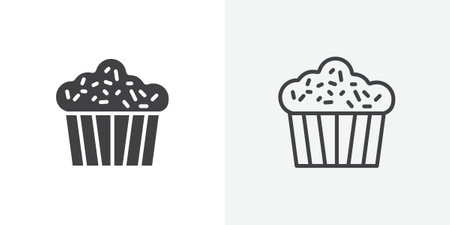 Cup Cake icon set on white background. Eps 10 stock vectorのイラスト素材