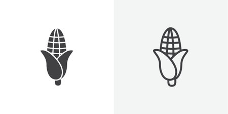 corn icon set on white background. Eps 10 stock vectorのイラスト素材