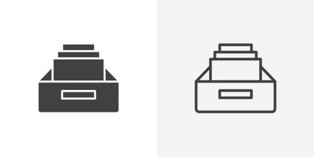 Drawer icon set on white background. Eps 10 stock vectorのイラスト素材