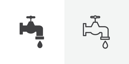 faucet icon set on white background. Eps 10 stock vectorのイラスト素材